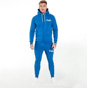 Ensemble de survêtement sport décontracté deux pièces avec logo personnalisé pour hommes - Sweat-shirt et pantalon de jogging en polyester respirant à séchage rapide - Product Image 2