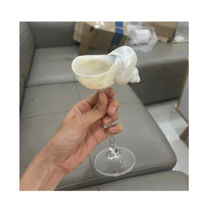 Shell Shape Glass Cocktail Glass Hand Made <b>Novelty</b> Design For Party Adults Reusable Single Wall - Product Image 2