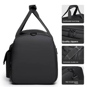 Waterproof Black <b>Travel</b> Sports Gym Duffle <b>Bag</b> Large Capacity Weekender <b>Bag</b> With Multiple Front Pockets And Straps - Product Image 5