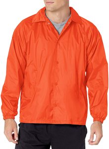Men's Red Polyester Eco-friendly <b>Quilted</b> Hip Hop Coach Jacket Covered Button Closure Turn-down Collar Autumn Casual Wear - Product Image 6