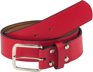 Ceinture Formelle en Cuir Véritable Couleur Unie en Peau de Vache avec Boucle Ardillon Rectangulaire Argentée Durable Moulage Monobloc - Product Image 5