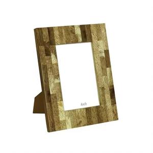 Luxury Chevron Bone Inlay Photo <b>Frame</b> Handmade Grey and <b>White</b> Geometric Bone Mosaic Picture <b>Frame</b> Decorative Tabletop Display - Product Image 3