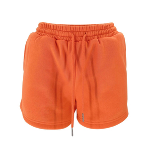 Ensemble de sweat-shirt à capuche orange pour femmes, manches longues, couleur unie, tricot en coton, short, tenue décontractée pour le printemps et l'été - Product Image 6