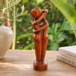 Handmade Wooden Figurative Sculpture Carved Art Tabletop <b>Decor</b> Modern Living Room Ornament - Product Image 4