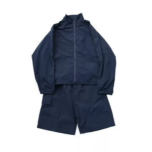 Conjunto de Dos Piezas Personalizado de Poliéster para Hombre, Chaqueta Cortavientos Transpirable con Capucha y Cierre, Tejido de Rizo, Estilo Casual para Primavera - Product Image 3