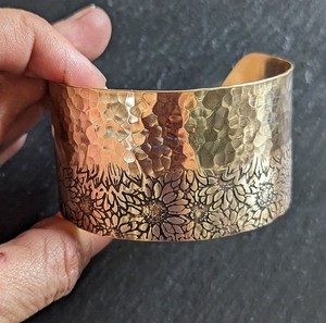 New Geometric Pattern Brass Cuff Stack Wedding Party Festive <b>Adjustable</b> Vintage Chunky Bangle Boho Statement Jewelry <b>Bracelet</b> - Product Image 6