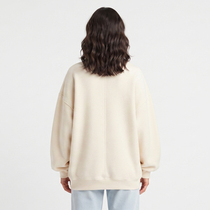 Sweat-shirt en molleton pour femme, manches longues, coupe ample, 100% coton, poids lourd 420 GSM, pull oversize, vêtements d'hiver, sweat-shirt pour femme - Product Image 2