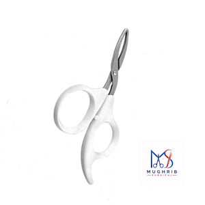 Pince à épiler de style ciseaux, manche en plastique, pince à épiler droite en acier inoxydable, pointe inclinée, outil de beauté durable pour usage domestique - Product Image 5