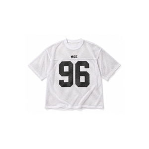 Maillot de football américain unisexe en maille filet athlétique personnalisé avec logo, transparent, style streetwear d'été, vente en gros OEM - Product Image 3