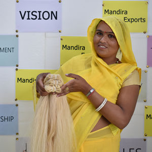 เครื่องมัดผมมนุษย์ผมตรงสีบลอนด์วิกผมยาวสองชั้นแบบไม่ผ่านกระบวนการ - Product Image 2