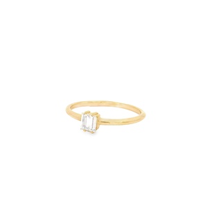 แหวนเพชรทรงบาแกตต์เพาะเลี้ยงในห้องปฏิบัติการ แบบซ้อนได้ ทองคำแท้ 14K 18K ดีไซน์เรียบหรู ประดับเพชรเม็ดเดียว สำหรับใส่ทุกวัน ขายส่ง - Product Image 4