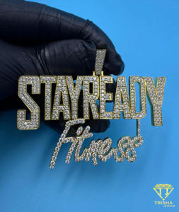 Collier pendentif personnalisé avec nom, diamant de laboratoire, prêt à l'emploi, scintillant, style hip-hop, bijoux de luxe, mode affirmée - Product Image 1