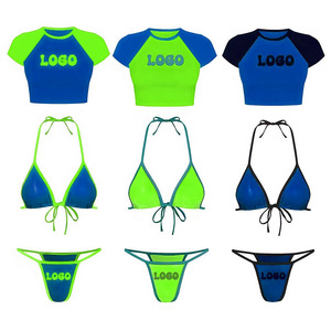 Bikinis de Color Personalizado, Trajes de Baño Bordados, Trajes de Baño Sexys para Mujer, Conjunto de Bikini de Dos Piezas con Sublimación, Bikini Triangular Micro Sexy al por Mayor - Product Image 5