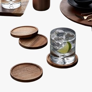 Acacia Wooden <b>Coasters</b> <b>for</b> <b>Drinks</b> Tabletop Protection with Holder Set of 6 with Non-Slip Pad Cup <b>Coasters</b> <b>for</b> Home Office - Product Image 4