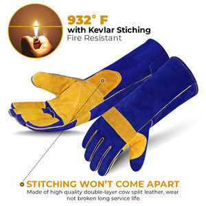 ถุงมือป้องกันการเชื่อมไฟฟ้า ทนทาน ปลอดภัย ป้องกันการลื่น เหมาะสำหรับงานสวน ทำจากหนัง - Product Image 3