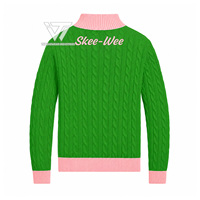 Alpha grec personnalisé |   Kapa |   Vêtements de la sororité Alpha, cardigan en tricot torsadé brodé avec fermeture éclair, pull en coton