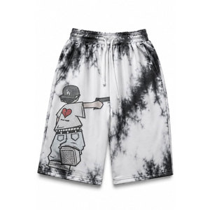Tie Dye Men's Printed Shorts Men Tie Dye Short Custom Drawstring French Terry Cotton Jogger Acid Wash Shorts for Men - Product Image 2