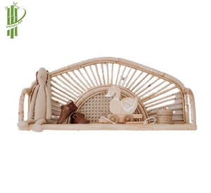 New Release Wood and Steel Hanging Rattan Wall <b>Shelf</b> <b>Rack</b> for <b>Kitchen</b> and Living Room Storage-Designed and Made in Vietnam - Product Image 1