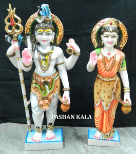 Estatua de pie de mármol, Shiv Parvati - Product Image 2
