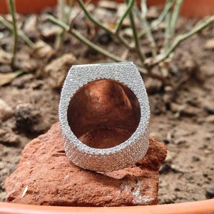 925 Sterling <b>Silver</b> Iced Out Signet <b>Ring</b> VVS Moissanite Diamond Hip Hop <b>Ring</b> Luxury <b>Mens</b> Statement Jewelry Pave <b>Ring</b> - Product Image 4