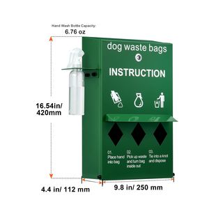 Dispenser Bloccabile per Sacchetti Igenici per Cani da Esterno con Bottiglia per Lavaggio Mani, 600 Sacchetti per Rifiuti, Palo per Recinzione per lo Smaltimento dei Rifiuti degli Animali Domestici - Product Image 2