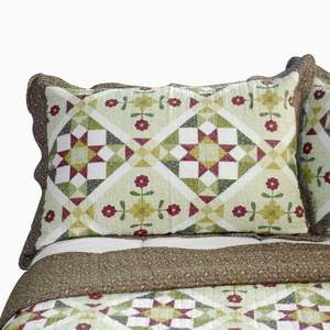 Set Copripiumino Trapuntato in Cotone con Stampa Fiori in Fiore, 3 Pezzi, Misura Full/Queen - Product Image 2