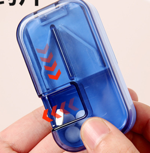 Compact <b>Pill</b> Storage <b>Case</b> With Cutter Blue Gray Mint Pink Plastic Portable Medication Organizer <b>For</b> Daily Use - Product Image 2