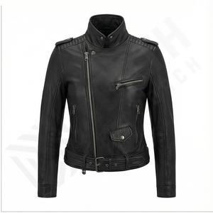 Chaqueta de cuero para motociclista para mujer 2025, chaqueta de cuero para bicicleta para mujer, chaqueta de cuero personalizada para mujer - Product Image 2
