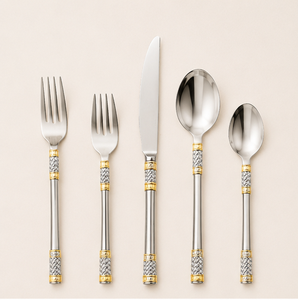 Juego de Cubiertos Ecológicos de Acero Inoxidable con Acabado Dorado, Diseño Moderno, Acabado Espejo Premium, para Bodas, Hoteles y Restaurantes de Alta Gama - Product Image 3