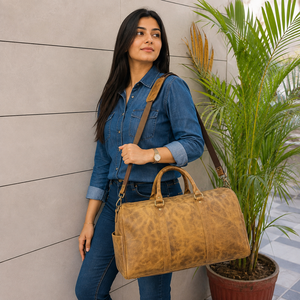 Bolsos de Cuero Crunch, Elegantes y Multiusos, Hechos a Mano, Unisex, Bolsa de Viaje Grande, Multiusos, Bolso de Mano con Pelo de Animales - Product Image 3