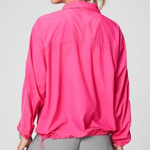 Chaqueta de Running Impermeable para Mujer, 100% Poliéster, Personalizada, Cortavientos, Transpirable, con Capucha, Diseño de Tallas Grandes - Product Image 3