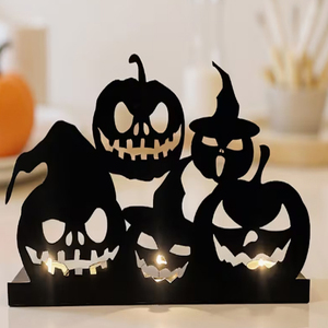 Halloween Metal Cut-Out <b>Candle</b> Holder Pumpkin <b>Skull</b> Shadow Lantern for Halloween Party Decoration - Product Image 1