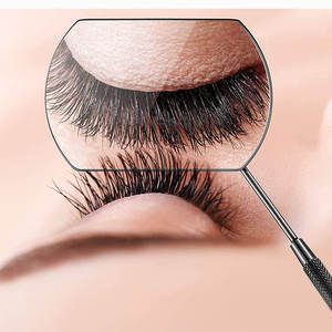 Sustainable Stainless Steel Personalized Cosmetic Eyelash Extension <b>Mirror</b> Silver Finish Customized Packaging Lash - Product Image 3