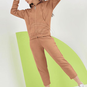 Comfortable Winter Hooded Casual Women Tracksuit 100% Cotton Lightweight Eco-Friendly Crafted for Relaxation & <b>Athletic</b> Comfort - Product Image 4