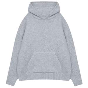 Sudadera con Capucha Gris Jaspeado, Mezcla de Algodón Suave y Cómoda, con Bolsillo Tipo Canguro y Capucha con Cordón Ajustable, Ideal para Uso Casual en Invierno - Product Image 1