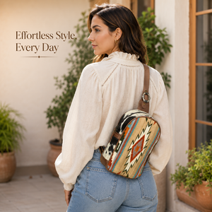 Southwestern Tribal Boho Sling <b>Backpack</b> for Women Western Crossbody Shoulder <b>Bag</b> Handmade Leather Travel Casual Everyday Fashion - Product Image 2