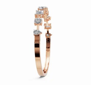 Josaphine Fusion Lab Grown Diamond <b>Bangle</b> 4.154 Carats 9 Stones 9k 14k 18k Yellow <b>Rose</b> White <b>Gold</b> Luxury Large Stone <b>Bangle</b> - Product Image 4