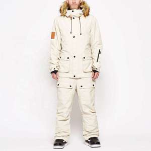 Traje de Esquí Profesional Impermeable para Hombre, Conjunto de Chaqueta y Pantalones Térmicos para Snowboard con Capucha de Piel Sintética - Product Image 1