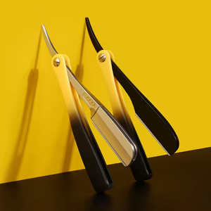 Professional Curve Straight Razor <b>Men</b> Wood Handle Barber Shaving Spider Pattern Face Cleaning Stainless Steel Blade A+ Grade - Product Image 2