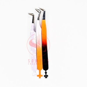 New Collection Professional Christmas Orange Black Lash Tweezers Custom Logo Non-Fiber Tip Durable High Quality Customized - Product Image 5