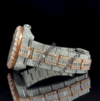 Jam Tangan Analog Mewah Rose Silver Fashion dengan Berlian Baguette, GPS, Alarm, dan Gesper Pengunci