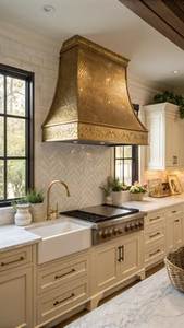 Sophisticated Brass Range Hood Built With Heavy Duty Materials Stylish Ventilation Solution For Modern <b>Homes</b> - Product Image 2