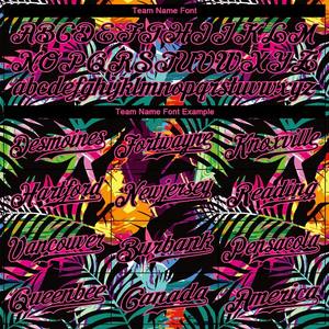 Camiseta de Fútbol Personalizada con Diseño 3D de Hojas de Palma Tropicales en Negro y Rosa, Uniforme Deportivo de Equipo Auténtico y Transpirable - Product Image 4