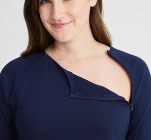 Custom Disabled Adaptive Women <b>Post</b> Surgery Clothing Short Sleeve Shirt High Quality Beading Slim Fit - Product Image 2