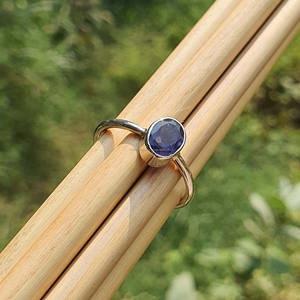 แหวนพลอยสีฟ้ามินิมอลสีเงิน925เป็นที่นิยมแบบวางซ้อนกันได้ชุบทองทำด้วยมือของขวัญแต่งงานที่ดี - Product Image 5