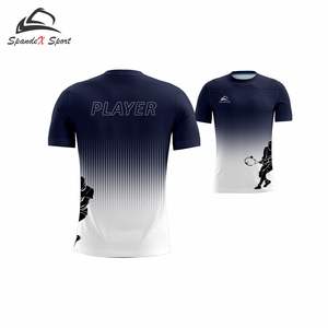 เสื้อยืดฟลีซโพลีเอสเตอร์ 100% แบบกำหนดเอง OEM ODM เสื้อปิคเคิลบอล พิมพ์โลโก้ตามสั่ง พิมพ์ลายดิจิทัล เสื้อยืดกีฬา เสื้อยืดครึ่งตัว - Product Image 2