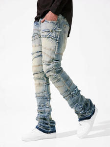 Men Straight Leg Ripped Distressed Denim <b>Jeans</b> Mid Waist <b>Button</b> <b>Fly</b> Street Style 100% Cotton Woven Fabric Autumn Casual - Product Image 3