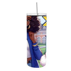 Gobelet isotherme en acier inoxydable Sigma Gamma Rho Butler University, style sororité, réutilisable pour boissons chaudes et froides - Product Image 1