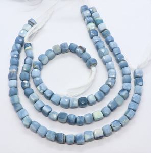 AAA Natural Blue <b>Opal</b> Shaded Faceted Cube Shape Gemstone Beads 7-8MM Blue <b>Opal</b> 3D Box Shape Loose Beads 8Inch For Jewelry Making - Product Image 6