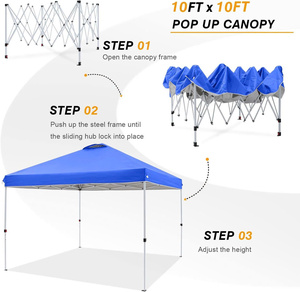 Gazebo plegable portátil de alta resistencia, tienda de campaña con dosel para exteriores, bolsa de almacenamiento para un dormitorio, poliéster en polvo para eventos de jardín, senderismo, Camping - Product Image 4